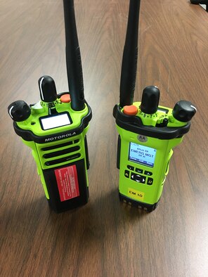 The 55th Civil Engineer Squadron’s Emergency Management Flight and Offutt Fire Department recently received 61 new portable radios. This upgrade allow them to not only communicate with base agencies, but also off-base emergency responders (courtesy photo).