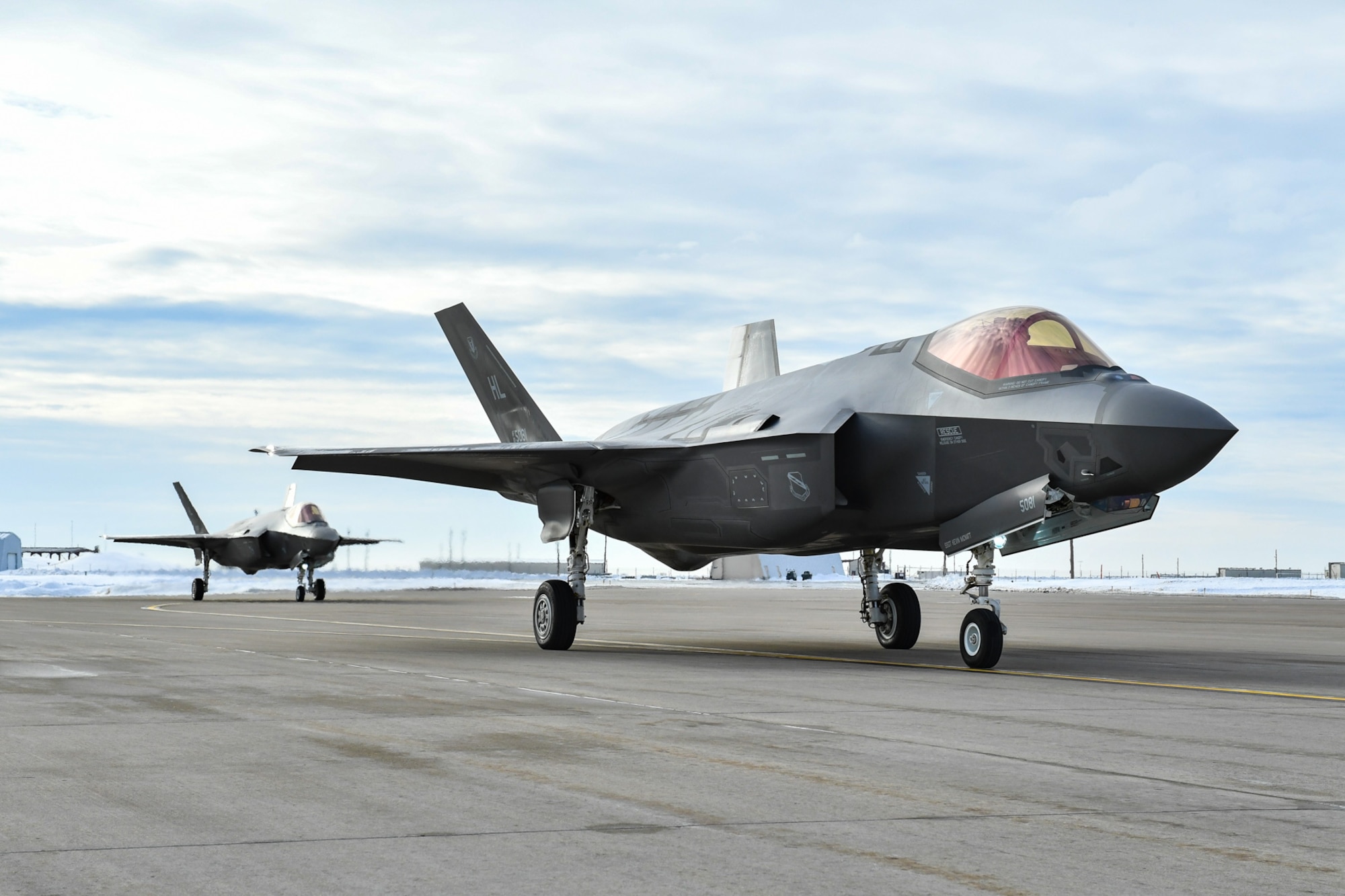 Pilots from the 419th and 388th Fighter Wings prepare to depart Hill AFB, Utah, Jan. 20, to participate in a Red Flag exercise at Nellis AFB, Nevada. This marks the first time the F-35A has participated in Red Flag, the U.S. Air Force’s premier air-to-air combat training exercise. (U.S. Air Force photo/R. Nial Bradshaw)