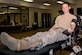 U.S. Air Force Senior Airman Mike Strickland, 20th Security Forces Squadron installation patrolman, sits on a donor bed while making his annual blood donation at a blood drive at Shaw Air Force Base, S.C., Jan. 20, 2017. Approximately 38 percent of the United States population is eligible to donate, but less than 10 percent give per year. (U.S. Air Force photo by Airman 1st Class Kathryn R.C. Reaves)