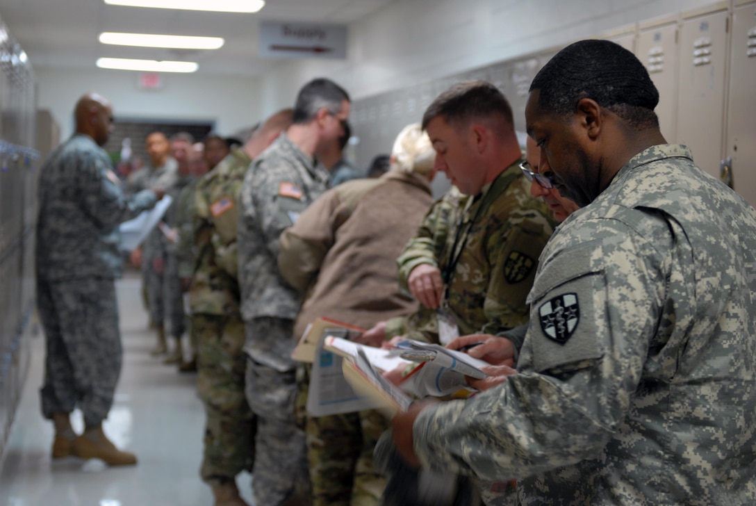 Army Medical Department Professional Management Command (APMC) located in Atlanta, Georgia hosted a Soldier Readiness Processing  (SRP) level 2 from 8-12 Jan., processing more than 225 U.S. Army Reserve Soldiers from four separate units during the 5-day event.  The objective of the process is for Soldiers to be administratively, financially, legally, spiritually, logistically and medically ready to be mobilized after attending an SRP.  On average, APMC hosts four SRP’s each year and ensures over 400 medical professionals are medically and administratively ready annually to support the Army’s missions all over the world.