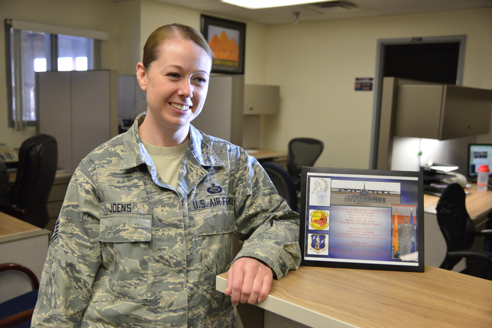 Staff Sgt. Nicole Joens, 58th Aircraft Maintenance Squadron, was recognized by the first sergeants with the Kirtland Warrior award. 