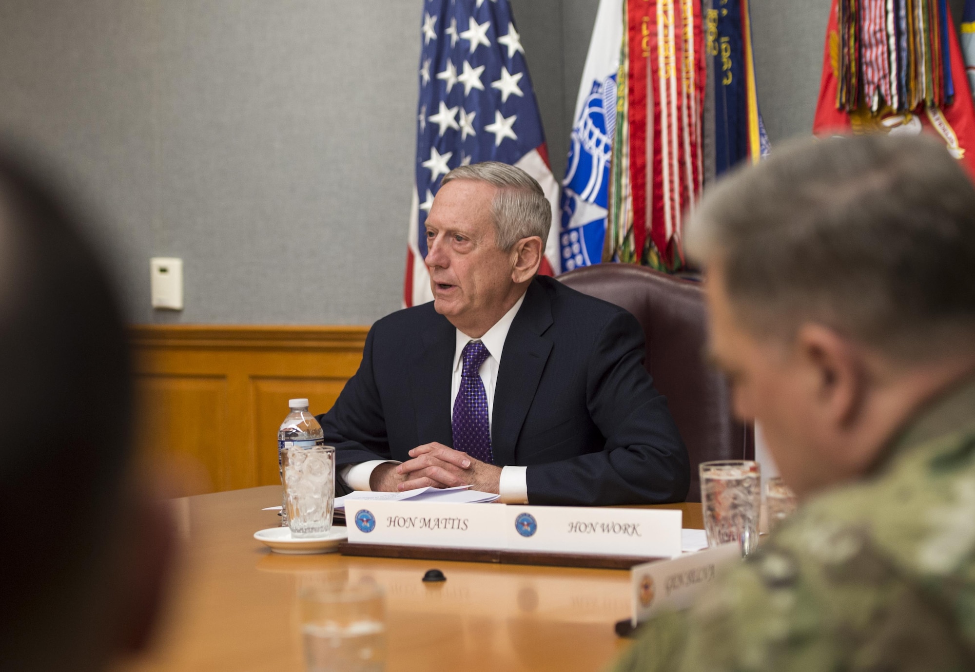 Secretary of Defense James Mattis meets with the Joint Chiefs of Staff at the Pentagon in Washington, D.C., Jan. 23, 2017. (DOD photo by Air Force Tech. Sgt. Brigitte N. Brantley)