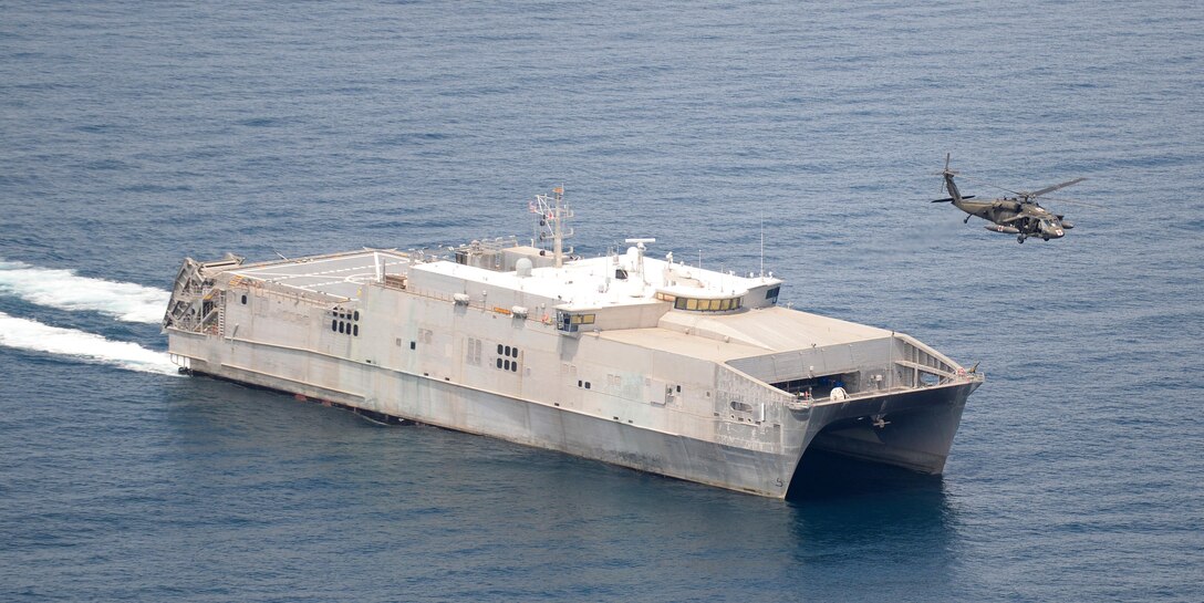 FILE PHOTO: USNS Spearhead (T-EPF 1) during UNITAS 2016 exercise last year in Panama. Spearhead, with embarked supporting detachments, is deploying to Guatemala, Honduras and Colombia for the Continuing Promise 2017 humanitarian mission. (U.S. Navy Photo by Mass Communication Specialist 1st Class Jacob Sippel)