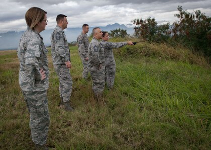 Members of the Air Combat Command Staff Assistance Visit team take a tour of the Soto Cano airfield. The SAV team conducted an airfield compliance assessment at Soto Cano Air Base, Honduras, Jan. 17-20.