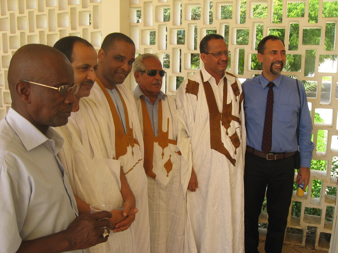 Leonardo Villalón (on right) with colleagues at the University of Nouakchott in Mauritania. 