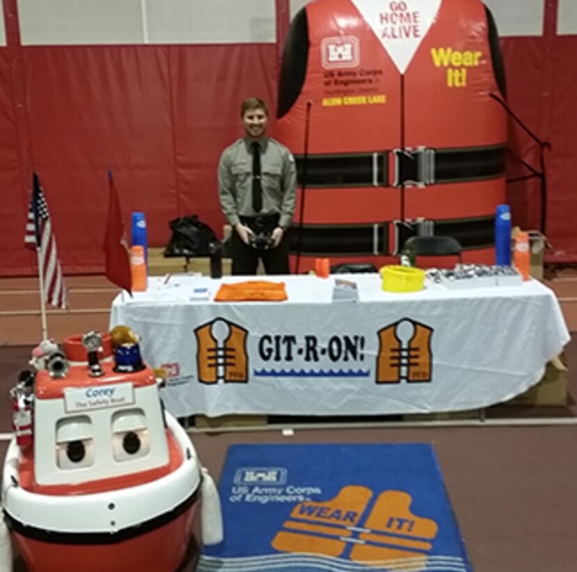 Park Rangers from Alum Creek Lake and Delaware Lake participated in the Bishop Backer Community Day.  Fans visited the booth to talk about boating and water safety and to discuss general questions about recreation around the lakes and the Corps mission.  Corey the Safety Boat made his rounds reminding kids to learn to swim and wear a lifejacket.