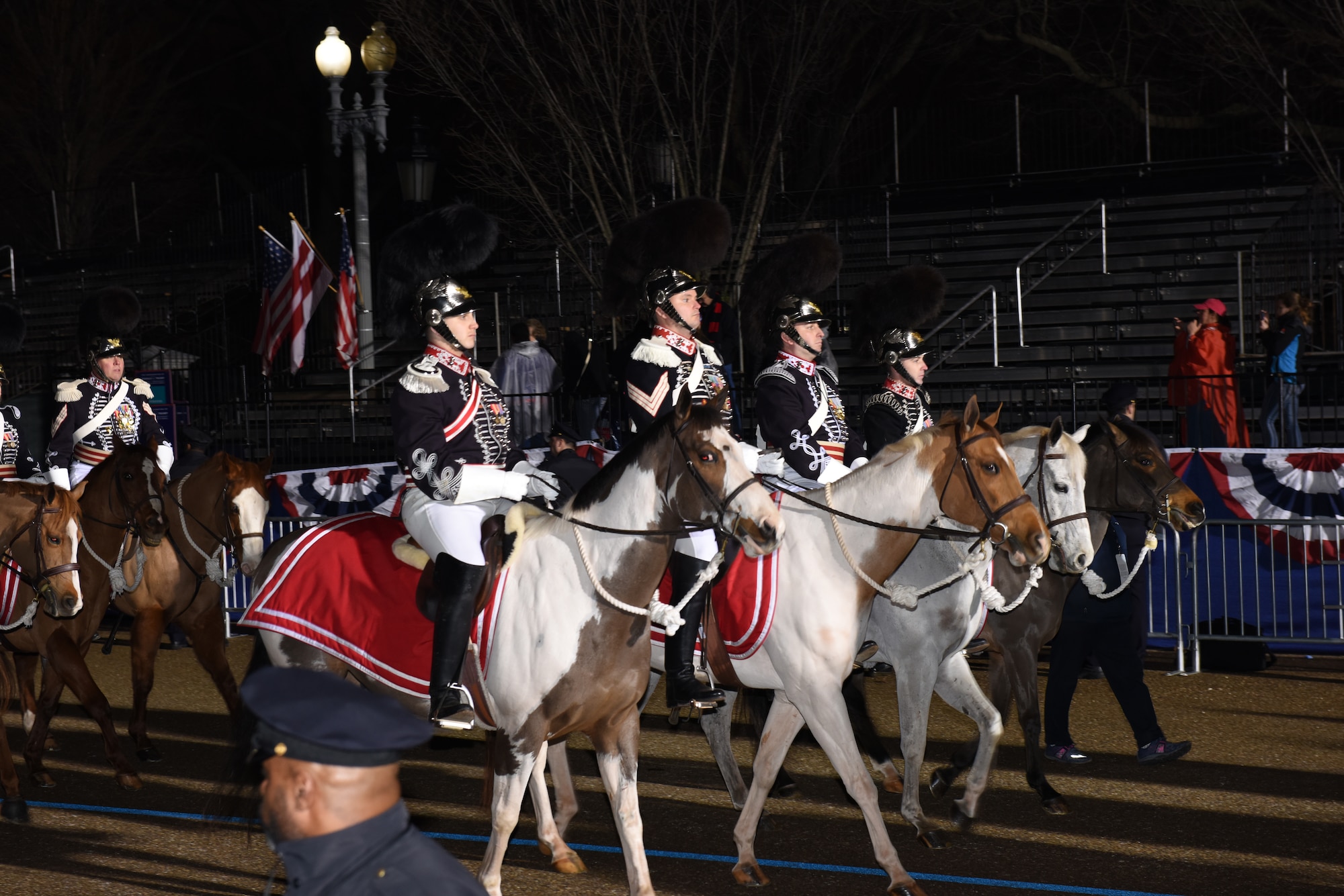 Members of the 1st City Troop, Philadelphia, ride in the inaugural parade Jan. 20, 2017, in Washington, D.C. This volunteer cavalry troop was the first organized in defense of the colonies in 1774. It is considered the oldest mounted military unit that has been in continuous service to the country since the American Revolution. (U.S. Air National Guard photo by 2nd Lt. Susan Penning/Released) 
