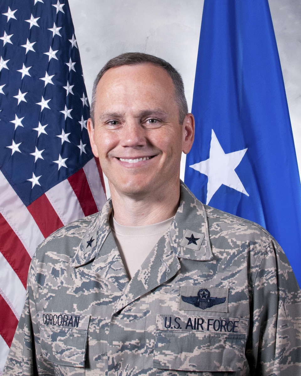 Official portrait of Brig. Gen. Charles S. Corcoran, 380th Air Expeditionary Wing commander.