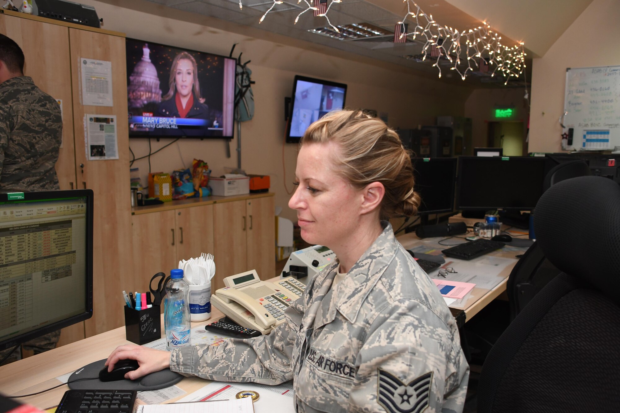 This week's Rock Solid Warrior is Tech. Sgt. Desiree Sehr, a 386th Expeditionary Maintenance Squadron maintenance operations controller, deployed from the 120th Airlift Wing of the Montana Air National Guard. (U.S. Air Force graphic/Senior Airman Andrew Park)