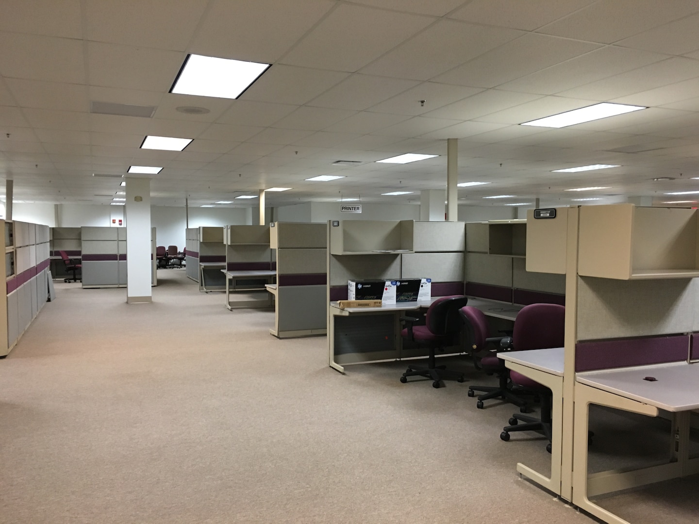 Cubicles set up in the DLA COOP site.