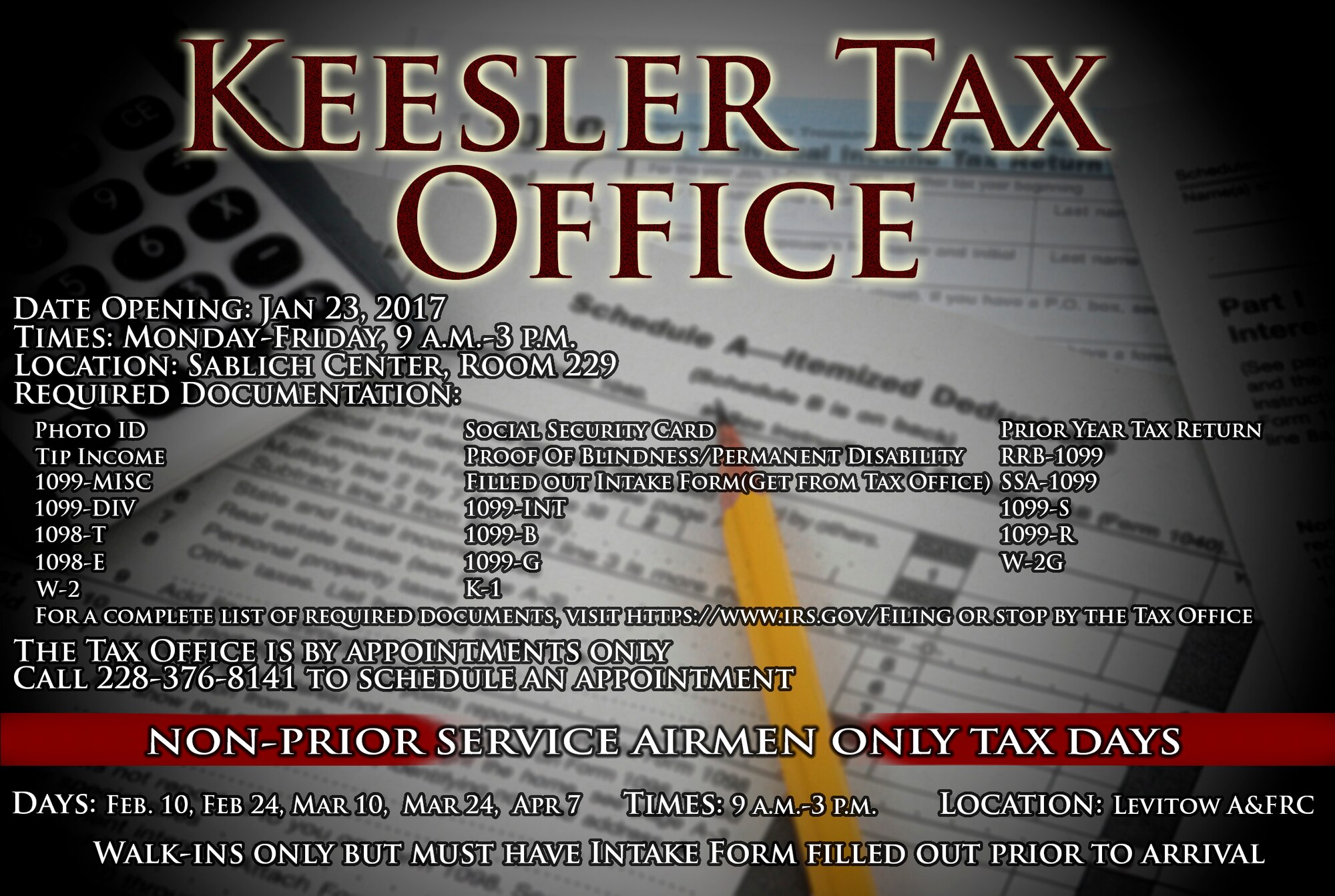 Keesler Tax Office opens for 2017 tax season.
