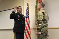 After nine years of enlisted service, Staff Sgt. Juan J. Maldonado was commissioned a second lieutenant in a ceremony conducted Jan 21 at the Armed Forces Reserve Center at Ellington Field, Texas, by Maj. Gen. James "Boe" Young, Jr., commanding general of the 75th Training Command. Maldonado was accompanied by his wife, Keyla Pardo, his grandfather, Juan Maldonado, and his two children, Malia and Isaak. He serves as a Senior Budget Analyst for the 75th Training Command. As an Army Reserve Soldier, he is the executive officer and disbursement agent of the 398th Financial Management Detachment at Ft. Buchanan, Puerto Rico. Congratulations, 2nd Lt. Maldonado. 