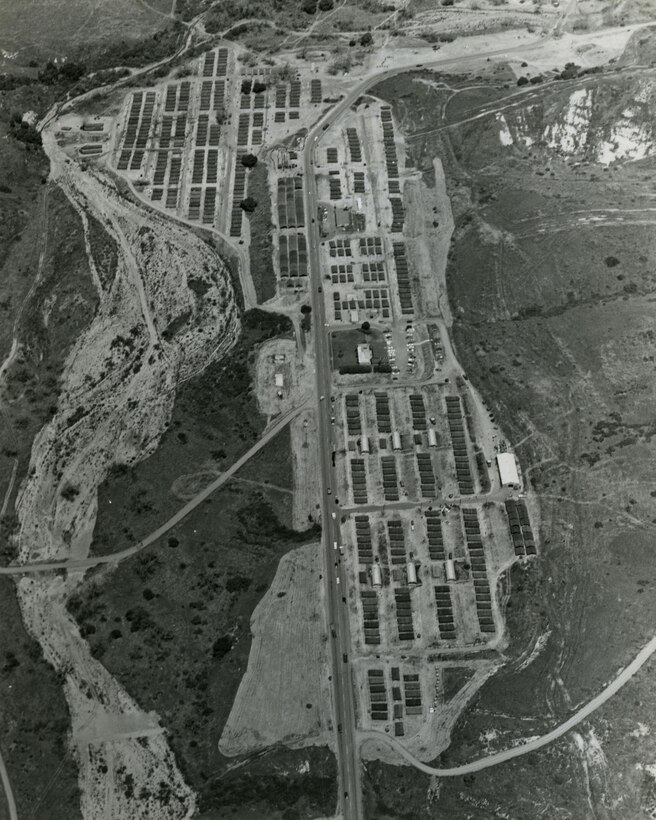 This is an aerial view of the Refugee Camp in areas 4, 5, and 6 aboard Camp Pendleton, California (5 May 1975)