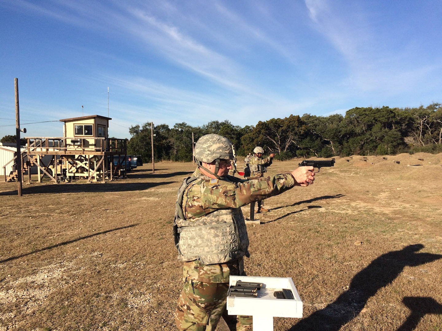 U.S. Army South Soldiers from Joint Base San Antonio-Fort Sam Houston qualified with their assigned M9 pistol at the JBSA-Camp Bullis range Jan. 24. 