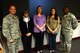 Diane Welch, Carrie Rawls and April Burnette, 20th Civil Engineer Squadron real property office employees, are recognized as the Shaw “Weasels of the Week” by Col. John Bosone, 20th Fighter Wing vice commander, left, and Chief Master Sgt. Christopher McKinney, 20th FW command chief, right, at Shaw Air Force Base, S.C., Jan. 25, 2017. The real property office is in charge of managing 16,000 acres and 935 facilities, actively maintaining a 100 percent inventory compliance rate. (U.S. Air Force photo by Airman 1st Class Kelsey Tucker)