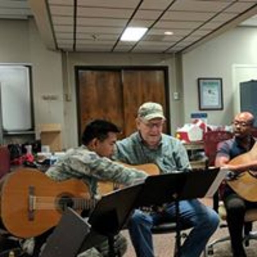 Technical Sergeant Daniel Santos works with a veteran at the Salem, Virginia Veterans Medical Center.  