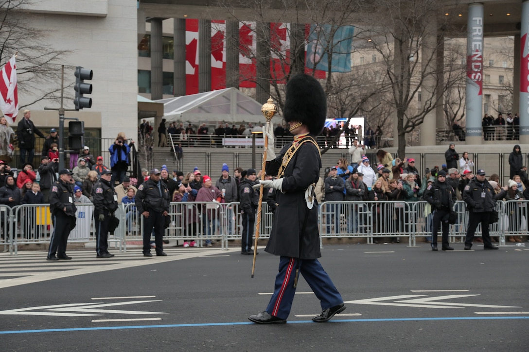 On Jan. 20, 2017, "The President's Own" U.S. Marine Band performed during the Inaugural Parade for President Donald Trump. (U.S. Marine Corps photo by Master Sgt. Amanda Simmons/released)