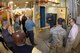 Kim Baird, DLA Distribution Hill, Utah shelter maintenance supervisor, describes a new support structure used for maintaining missile launch facilities and control centers to customers Jan. 25, 2017, at Hill Air Force Base, Utah. (U.S. Air Force photo by Todd Cromar)