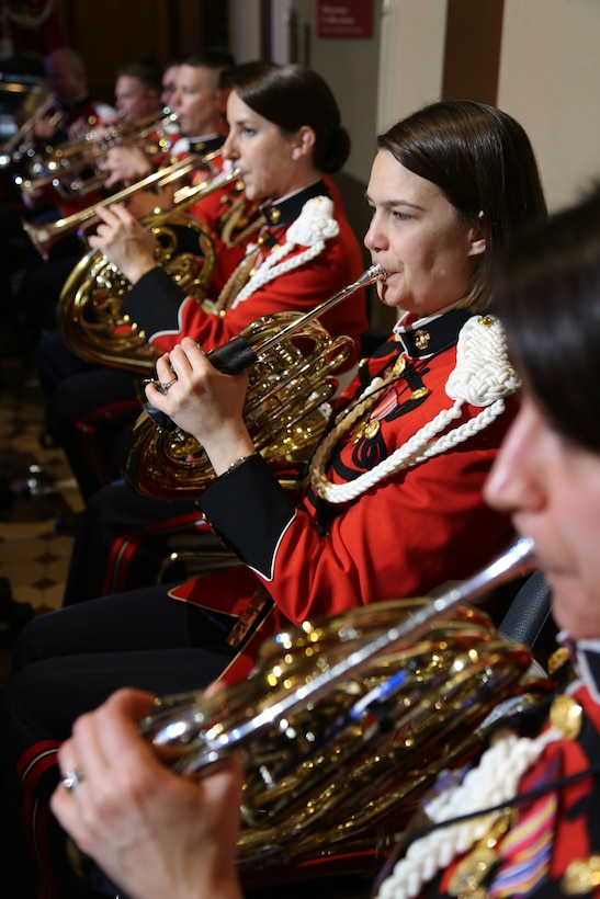 On Jan. 20, 2017, "The President's Own" U.S. Marine Band performed for the Salute our Armed Services Inaugural Ball with for President Donald Trump. (U.S. Marine Corps photo by Gunnery Sgt. Rachel Ghadiali/released)