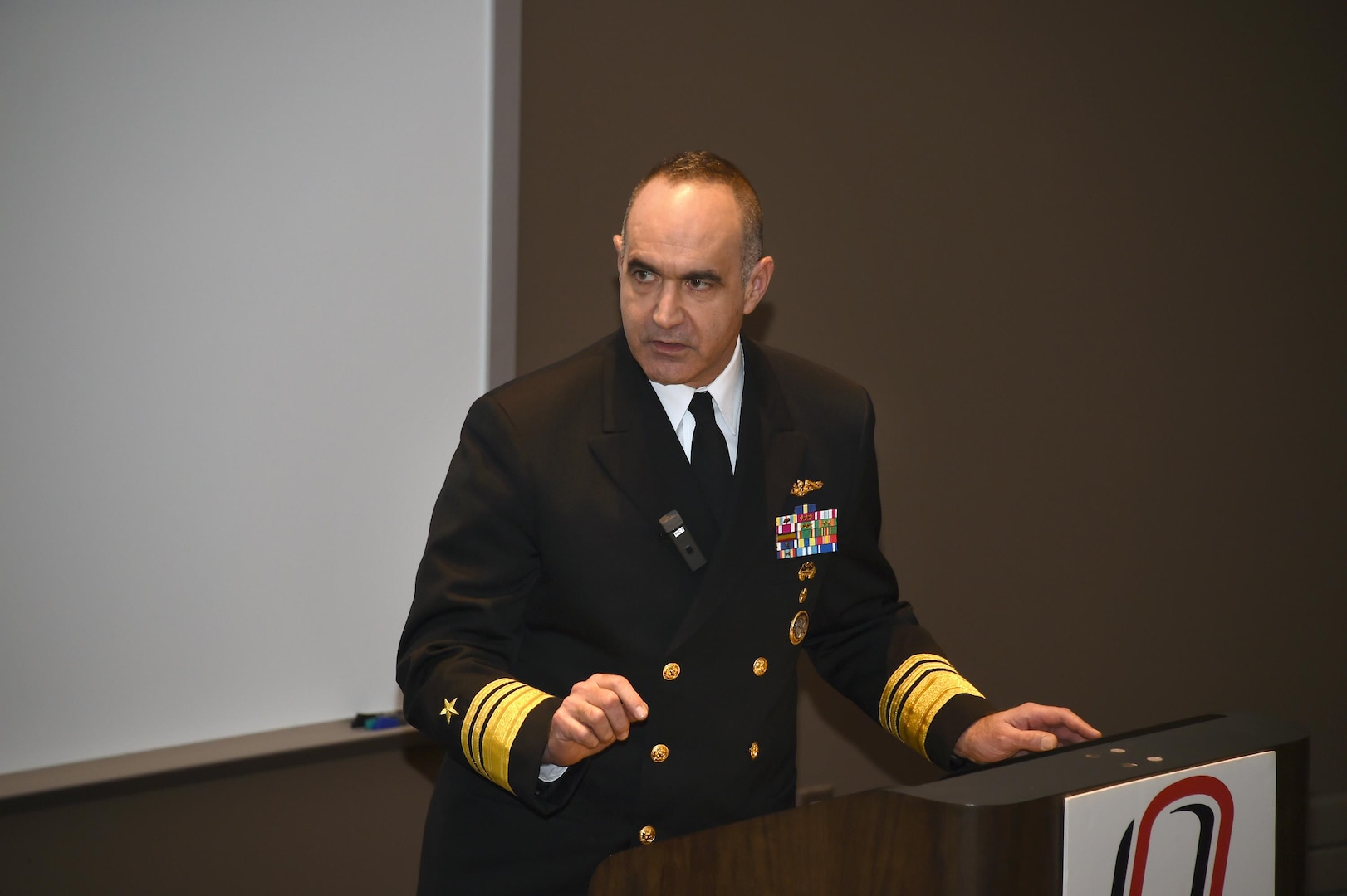 U.S. Navy Vice Adm. Charles “Chas” A. Richard, deputy commander of U.S. Strategic Command (USSTRATCOM), delivers the keynote address during the USSTRATCOM Leadership Fellows Program kickoff at the University of Nebraska at Omaha’s Mammel Hall, Jan. 20, 2017. The fellows program is designed to develop high-potential civilian leaders in support of USSTRATCOM organizational transformation, broaden mission awareness and develop leadership skills. One of nine DoD unified combatant commands, USSTRATCOM has global strategic missions assigned through the Unified Command Plan that include strategic deterrence; space operations; cyberspace operations; joint electronic warfare; global strike; missile defense; intelligence, surveillance and reconnaissance; and analysis and targeting.