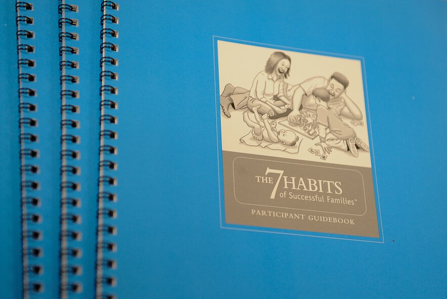 The 7 Habits of Successful Families participant guidebook is displayed on Ramstein Air Base, Germany, Jan. 25, 2017. Participants of the 7 Habits of Successful Families received the guidebook, which is based on the works of Stephen R. Covey and his book “The 7 Habits of Highly Effective Families”. The 7 Habits of Successful Families provides tools to decrease stress, increase family bonds, and build a strong family base to help families when they are faced with life's challenges. (U.S. Air Force photo by Airman 1st Class Savannah L. Waters)