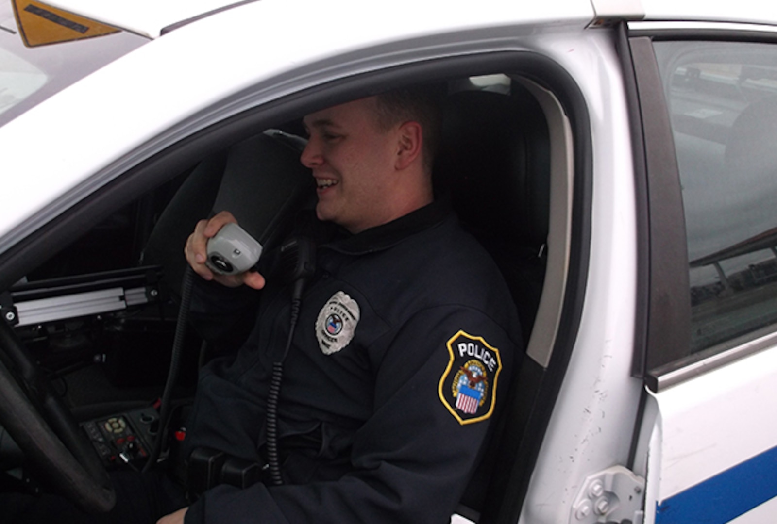 Officer David Webb, Defense Supply Center Columbus, police officer speaks to dispatch.