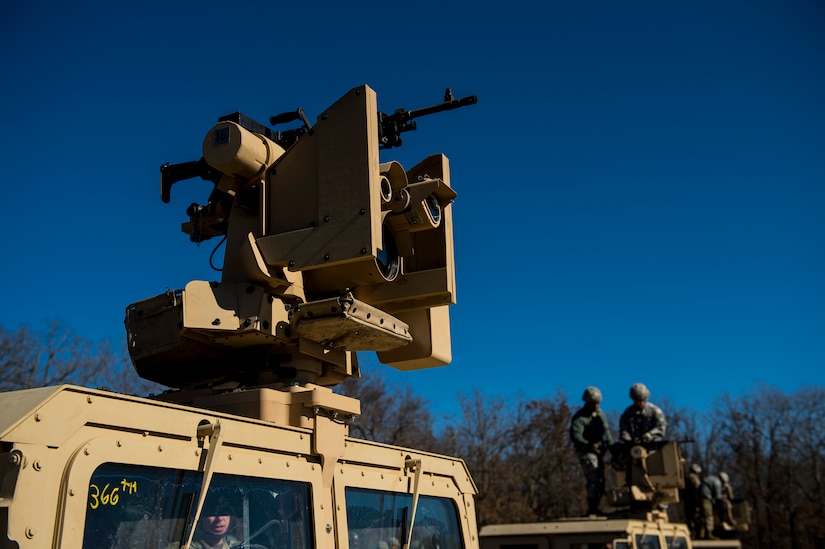 A Common Remotely Operated Weapon Station (CROWS) is mounted on top of a High Mobility Multipurpose Wheeled Vehicle during a fielding to U.S. Army Reserve units at Fort Chaffee, Arkansas, Jan. 23-27, as part of a four-part fielding process intended to field CROWS to more than 25 Army Reserve units this fiscal year. The CROWS is a remote-controlled system compatible with four major crew-serve weapons, and it was developed to keep gunners safe within the vehicle while engaging enemy targets. (U.S. Army Reserve photo by Master Sgt. Michel Sauret)