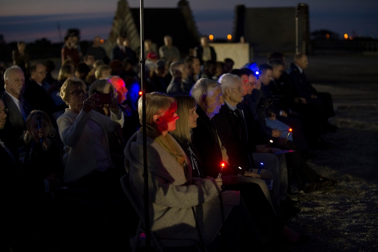 Three former space pioneers were honored during the 50th annual Apollo 1 Memorial Ceremony Jan. 27, 2017, at Space Launch Complex 34, Cape Canaveral Air Force Station, Fla. (U.S. Air Force photo/Phil Sunkel) 