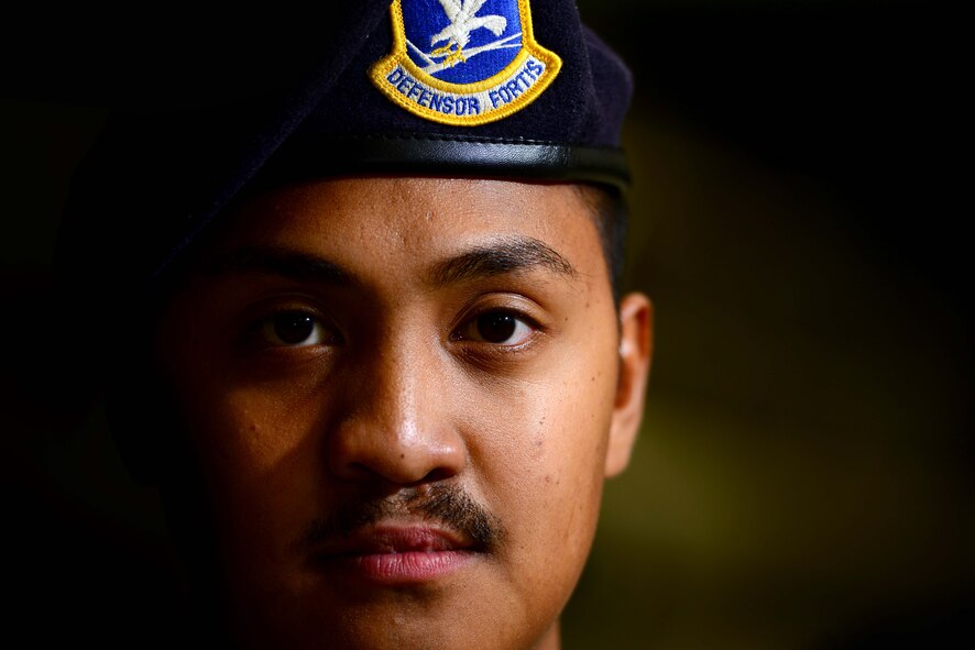 U.S. Air Force Airman 1st Class Victor Anciano-Suezo, a security forces member assigned to the 2nd Security Forces Squadron from Barksdale Air Force Base, La., stands guards at an entry control point Jan. 24, 2017 at Andersen Air Force Base, Guam. Close to 200 Airmen from Whiteman Air Force Base, Mo., and Barksdale Air Force Base, La., deployed to Andersen AFB, in support of U.S. Strategic Command Bomber and Deterrence missions. USSTRATCOM bomber missions familiarize aircrew with airbases and operations in different Geographic Combatant Commands. USSTRATCOM forces are on watch 24 hours a day, seven days a week to deter and detect strategic attack against the United States and our allies. (U.S. Air Force photo by Tech. Sgt. Andy M. Kin)