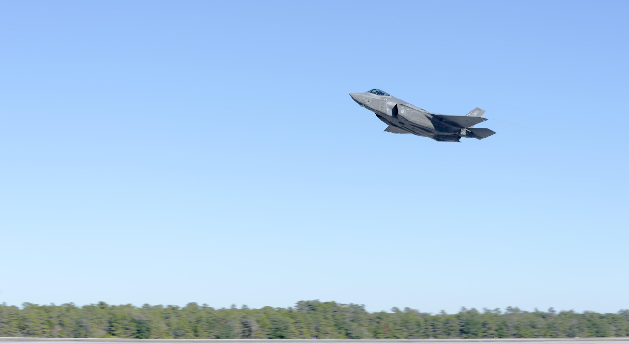 Air Force Lt. Col. Scott Charlton rockets into the sky in his F-35A Lightning II at Eglin Air Force Base, January 24, 2017. Charlton is one of two Florida Air National Guard pilots who teach aviators how to fly the Department of Defense’s newest aircraft.