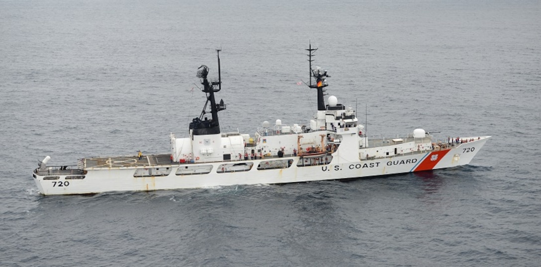 EASTERN PACIFIC OCEAN – The Coast Guard Cutter Sherman transits through the Pacific Ocean, Jan. 11, 2017. Sherman, homeported in Honolulu, is on a counter narcotics mission in the Eastern Pacific Ocean. Cutters like Sherman routinely conduct operations from South America to the Bering Sea conducting alien migrant interdiction operations, domestic fisheries protection, search and rescue, counter-narcotics and other Coast Guard missions at great distances from shore keeping threats far from the U.S. mainland. (FOR RELEASE U.S. Coast Guard photo Chief Warrant Officer Allyson E.T. Conroy)