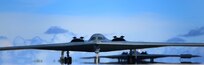 Two U.S. Air Force B-2 Spirit aircraft deployed from Whiteman Air Force Base, Mo., taxi back to the parkway after a local flying mission at Andersen Air Force Base, Guam, Jan. 16, 2017. Close to 200 Airmen and three B-2s deployed from Whiteman Air Force Base, Mo., and Barksdale Air Force Base, La., in support of U.S. Strategic Command Bomber Assurance and Deterrence missions. (U.S. Air Force photo by Tech. Sgt. Andy M. Kin)