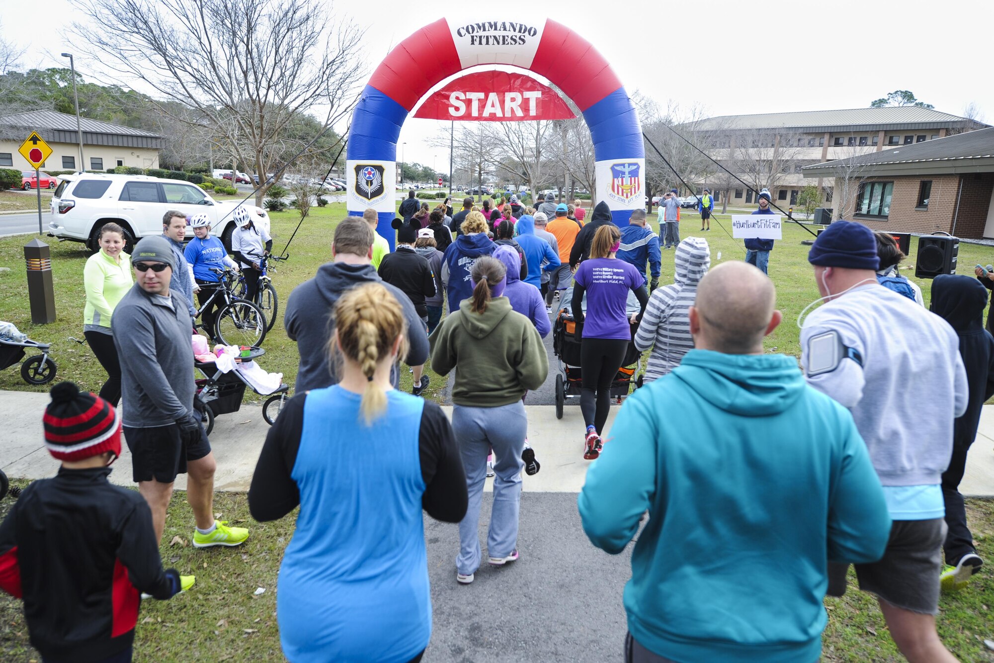 The 1st Special Operations Force Support Squadron held a Heritage 5k and half marathon event for Air Commandos and their families at Hurlburt Field, Fla., Jan. 28, 2017. Over 130 Air Commandos and family members participated in this event.  (U.S. Air Force photo by Airman Dennis Spain)