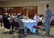 U.S. Air Force Capt. Chuck Hutchings, 628th Medical Group (MDG) pediatrician, shares learning experiences from training with the Nuclear Power Training Unit (NPTU) during a capstone training event at the Storm Pointe Conference Center on the Joint Base Charleston-Weapons Station, Jan. 27, 2017. During the event members of the 628th MDG demonstrated what they learned by sharing challenges which could have been avoided by following the principles NPTU currently uses.