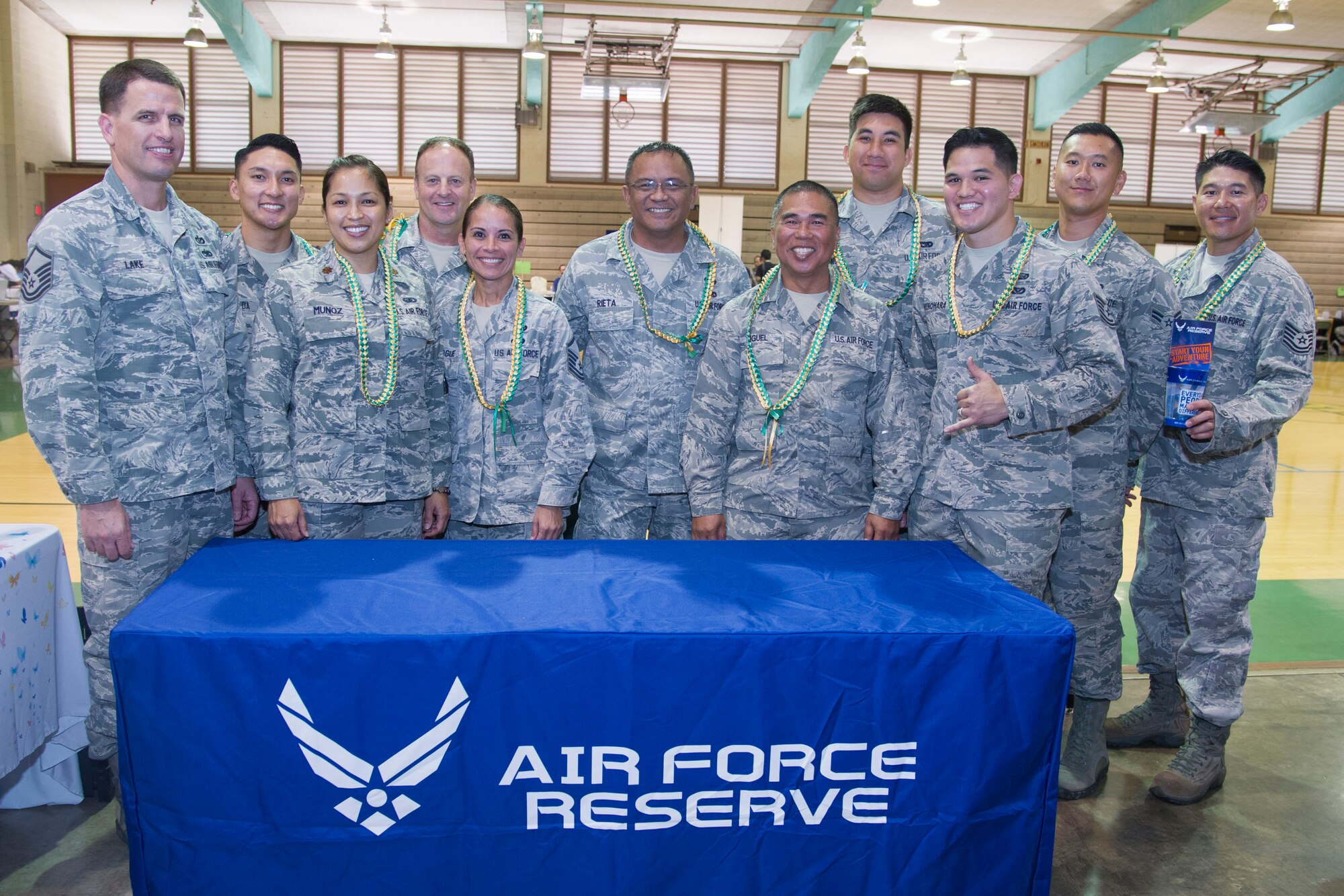 Eleven Airmen from the Air Force Reserve’s 624th Regional Support Group volunteered to talk with high school students about their experiences and how to join the Air Force Reserve at Kaimuki High School, Honolulu, Hawaii, Jan. 27, 2017. Located on Oahu and Guam, and a component of the Air Force Reserve, the 624th Regional Support Group's mission is to deliver mission essential capability through combat readiness, quality management and peacetime deployments in the Pacific area of responsibility. (U.S. Air Force photo by Master Sgt. Theanne Herrmann) 