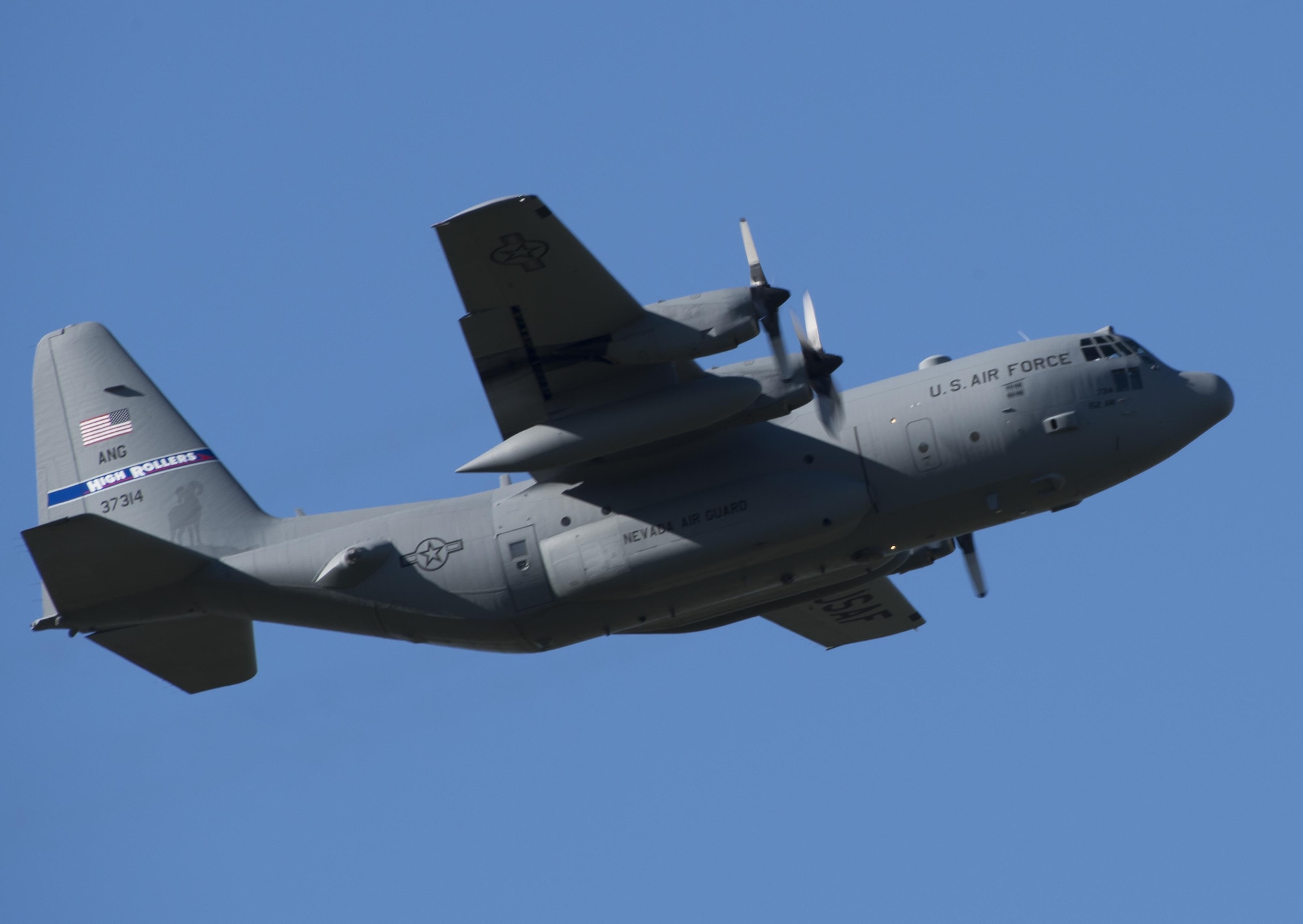 A C-130 Hercules from the Nevada Air National Guard’s 152nd Airlift Wing conducts flight operations at Travis Air Force Base, Calif., Jan, 13, 2017. The C-130 Hercules is a workhorse for the Air Force. It has been in service for more than half a century.
Designed specifically to transport troops and equipment into combat zones, the Hercules operates throughout the U.S. Air Force serving with Air Mobility Command, Air Force Special Operations Command, Air Combat Command, U.S. Air Forces in Europe-Air Forces Africa, Pacific Air Forces, Air National Guard and Air Force Reserve Command, fulfilling a wide range of operational missions. (U.S. Air Force photo/Heide Couch)