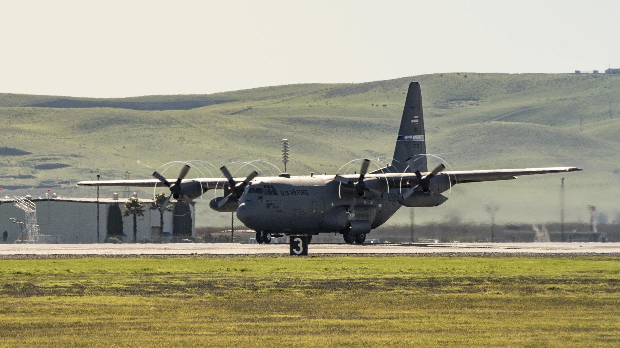 A C-130 Hercules from the Nevada Air National Guard’s 152nd Airlift Wing conducts flight operations at Travis Air Force Base, Calif., Jan, 13, 2017. The C-130 Hercules is a workhorse for the Air Force. It has been in service for more than half a century.
Designed specifically to transport troops and equipment into combat zones, the Hercules operates throughout the U.S. Air Force serving with Air Mobility Command, Air Force Special Operations Command, Air Combat Command, U.S. Air Forces in Europe-Air Forces Africa, Pacific Air Forces, Air National Guard and Air Force Reserve Command, fulfilling a wide range of operational missions. (U.S. Air Force photo/Heide Couch)