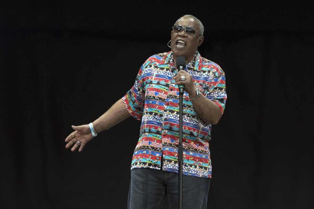 Rock and Roll Hall of Fame member Sam Moore performs the hit song "Soul Man" for the 2017 Department of Defense Warrior Games opening ceremonies at Soldier Field in Chicago, July 1, 2017. The DoD Warrior Games are an annual event allowing wounded, ill and injured service members and veterans to compete in Paralympic-style sports. DoD photo by EJ Hersom