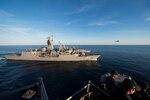 INDIAN OCEAN (June 26, 2017) The Arleigh Burke-class guided-missile destroyer USS John S. McCain (DDG 56) conducts Division Tactics (DIVTACS) exercises with the Royal Australian Navy Anzac-class frigate HMAS Ballart (FFH 155) and the Armidale class patrol boat HMAS Bathurst (ACPB 85). McCain is participating in Talisman Saber 2017 Field Training Exercise-North providing the U.S. and Australia realistic combined, joint, and interagency training to promote regional security, peace and stability in the Indo-Asia-Pacific region.