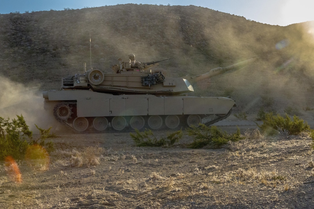 TWENTYNINE PALMS, Calif. – Marines with 2nd Battalion, 25th Marine Regiment, 4th Marine Division, Marine Forces Reserve, make their way out of the combat service area and back to their assigned checkpoint after resupplying water during Integrated Training Exercise 4-17, in Twentynine Palms, California, on June 21, 2017. The Marines received medical care, fuel, meals, water and other services during the final battalion attack of ITX 4-17 from Combat Logistics Battalion 453, Combat Logistics Regiment 4, 4th Marine Logistics Group, MARFORRES, who was part of the Special Purpose Marine Air Ground Task Force 23 Logistics Combat Element.