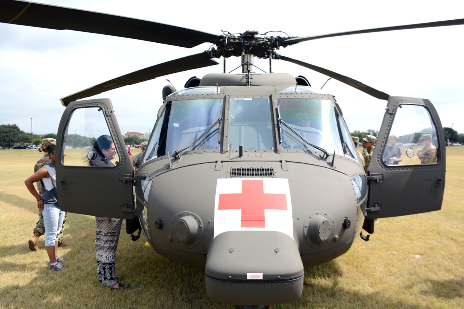 Getting nose-to-nose with a UH-60M MEDEVAC helicopter after the demonstration, this particular helicopter is new to the 2-227th Aviation Regiment with only 30 flight hours.