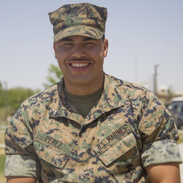 Lance Cpl. Lisandro Perez made the decision to join the Marine Corps as a tank crewman to put his life on a better path. Perez graduated Tank Commander’s course as a Lance Corporal and sets the example by being a role model for his son and younger siblings. (U.S. Marine Corps photo by Sgt. Connor Hancock)