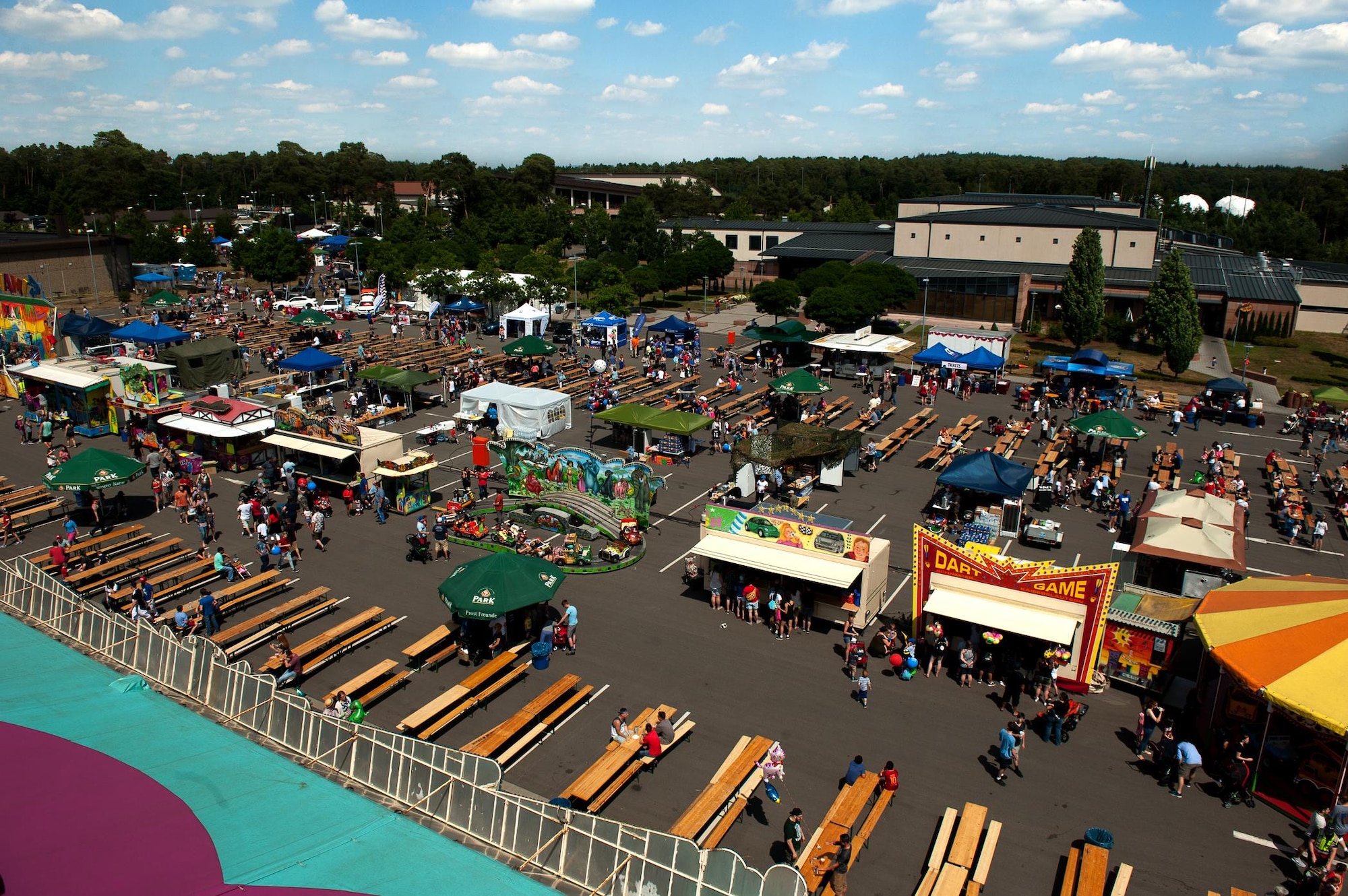 Kaiserslautern Military Community members participate in various activities during Freedom Fest at the Enlisted Club parking lot on Ramstein Air Base, Germany, July 4, 2017. Freedom Fest is held every year to celebrate Independence Day, an American holiday commemorating the adoption of the Declaration of Independence. (U.S. Air Force photo by Senior Airman Devin Boyer)
