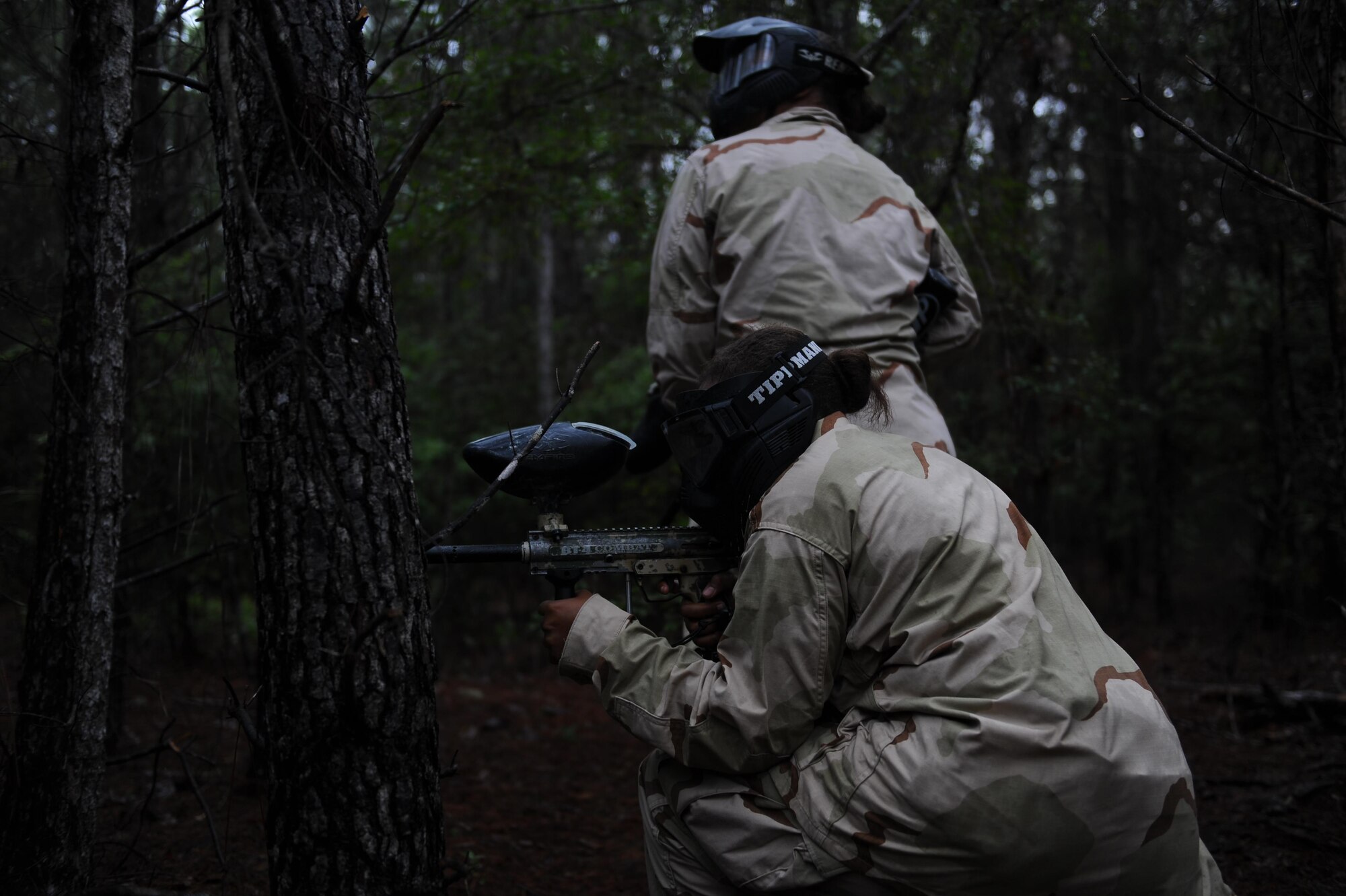 Junior ROTC cadets prepare to play paintball at Hurlburt Field, Fla., June 29, 2017. The JROTC Summer Leadership School program brought more than 50 cadets to Hurlburt Field to engage in a variety of team-building and leadership skill-developing exercises under the guidance of Air Commandos, June 26-30. (U.S. Air Force photo by Airman 1st Class Isaac O. Guest IV)