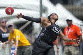 Army Master Sgt. Jovan Bowser throws discus in the 2017 Department of Defense Warrior Games in Chicago, July 5, 2017. The Warrior Games are an annual event allowing wounded, ill and injured service members and veterans to compete in Paralympic-style sports. DoD photo by EJ Hersom