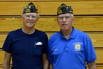 Retired U.S. Air Force Master Sgt. Norman Page Sr., left, and his brother, retired Air Force Senior Master Sgt. John Page, pose for a photo during the Vietnam Veterans Welcome Home Ceremony, at Alvirne High School in, Hudson, N.H., June 17, 2017. The brothers served in Vietnam during 1970. 
