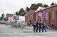 Members of the Travis Air Force Base Honor Guard march along Sonoma St. in Vallejo, Calif., during the city’s annual Independence Day Parade, July 4, 2017. About 75 Airmen from the 60th Medical Group and 821st Contingency Response Squadron also participated in the parade, with residents cheering them along a 1.5-mile path through the city. (U.S. Air Force photo by Ken Wright)