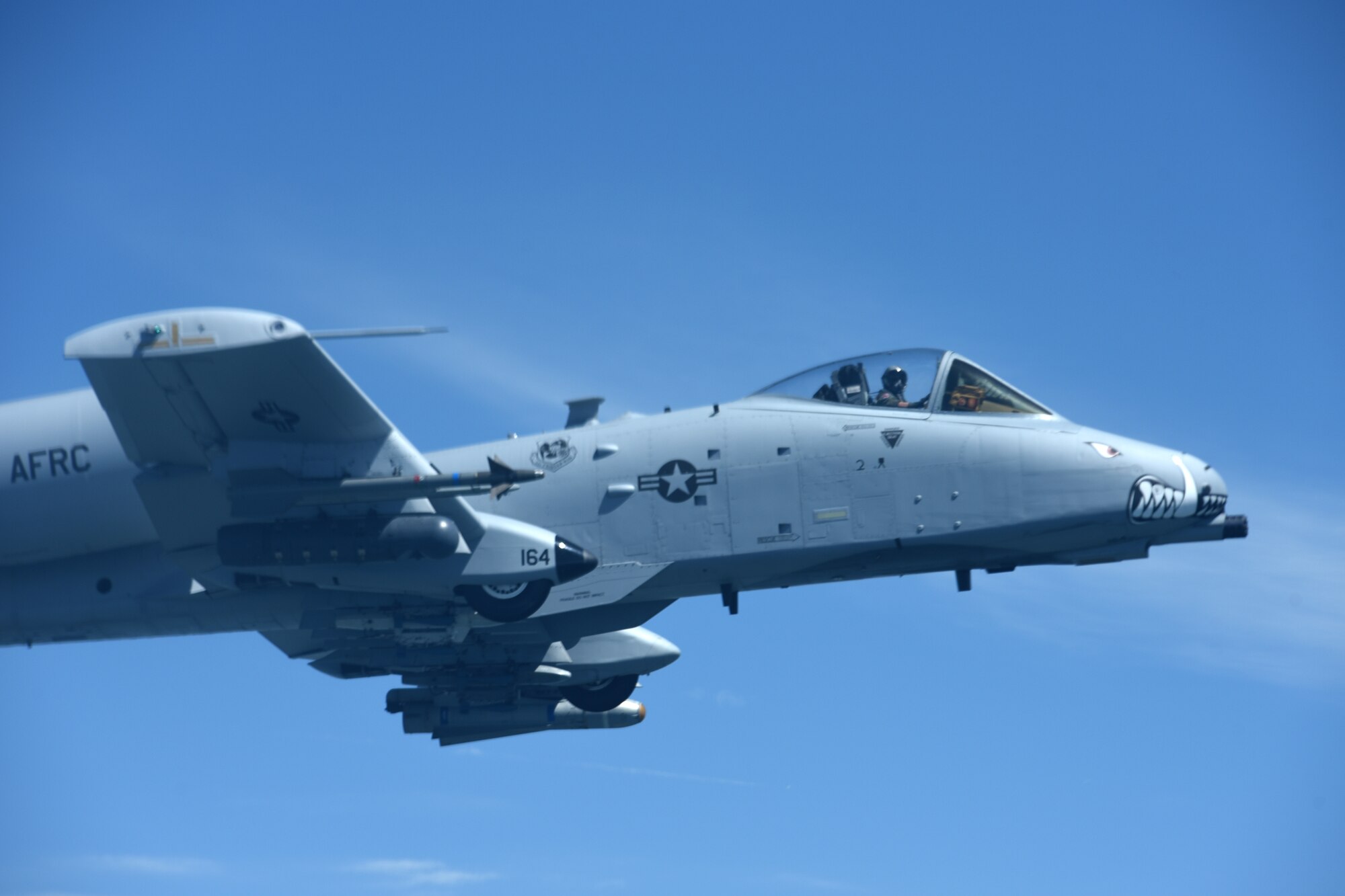 Three A-10 Thunderbolt II’s, assigned to Whiteman Air Force Base, Mo., fly alongside of a KC-135 Stratotanker after refueling, June 30, 2017. A-10’s provide close air support to warfighters on the ground but require refueling mid-flight due to its limited range. (U.S. Air Force photo/Senior Airman Chris Thornbury)