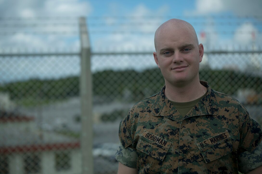 U.S. Marine Cpl. Eric Goodman was one of the five Marines to assist a local Japanese woman on his way down Mount Fuji, Japan, July 3, 2017. The woman, Oda Moe, was found lying on the ground,  hyperventilating and struggling to breathe when the Marines came to her assistance. Together, they created a makeshift stretcher to carry her down approximately two miles to get to medical assistance. Goodman, a 26 year old, Grass Valley, California  native, is a ground radio repairman with Electronics Maintenance Company, 3d Maintenance Battalion, Combat Logistics Regiment 35, 3d Marine Logistics Group, III Marine Expeditionary Force.