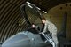 Cadet 2nd Class Preston Roche talks with a pilot from the 480th Fighter Squadron at Spangdahlem Air Base, Germany, July 5, 2017. The cadets visited several different squadrons around base to help give them a better understanding of the operational Air Force and help them decide on career paths available to them. (U.S. Air Force photo by Staff Sgt. Jonathan Snyder)